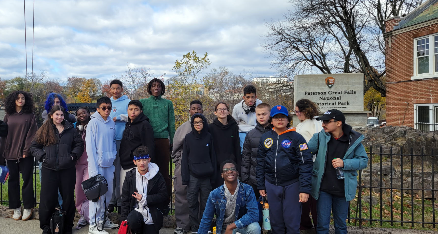 Students from Community School, Teaneck, NJ, on a special education field trip to the Paterson Museum.