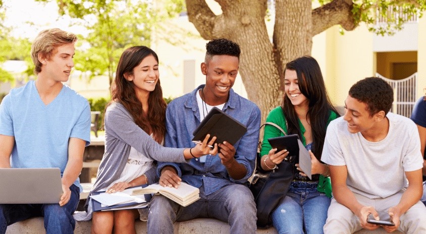 Students in a group